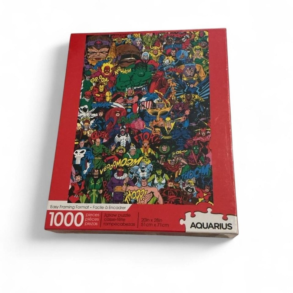 Aquarius Marvel Comics Jigsaw Puzzle Unisex 1000pc Multicolor New Retro Collage